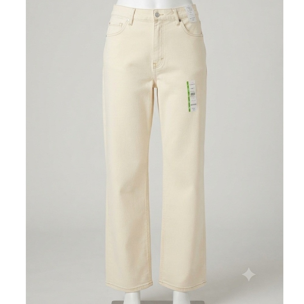 Time and Tru Womens High Rise Straight Leg Jeans Cream White Size 20 NWT